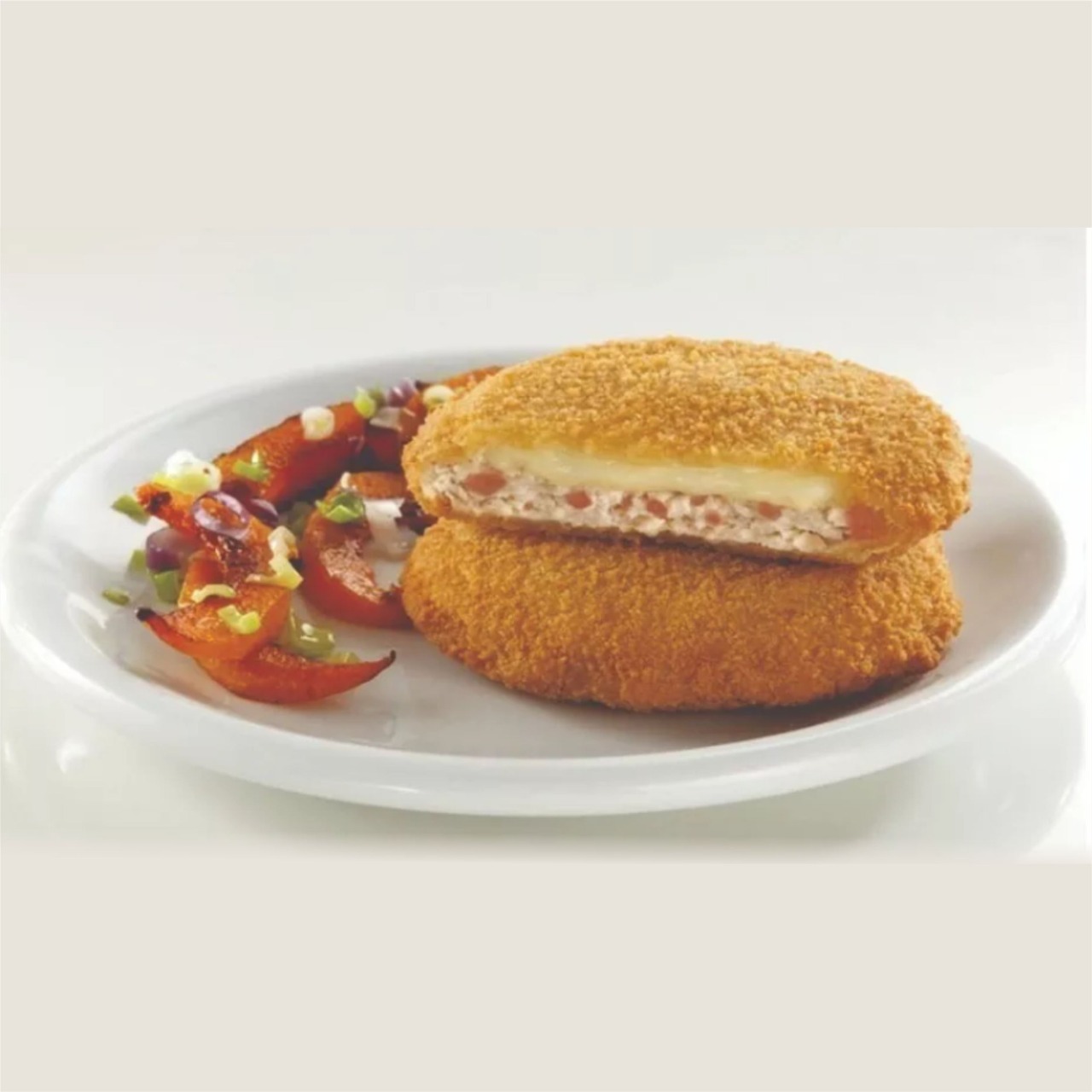medallon de pollo con jamon y queso